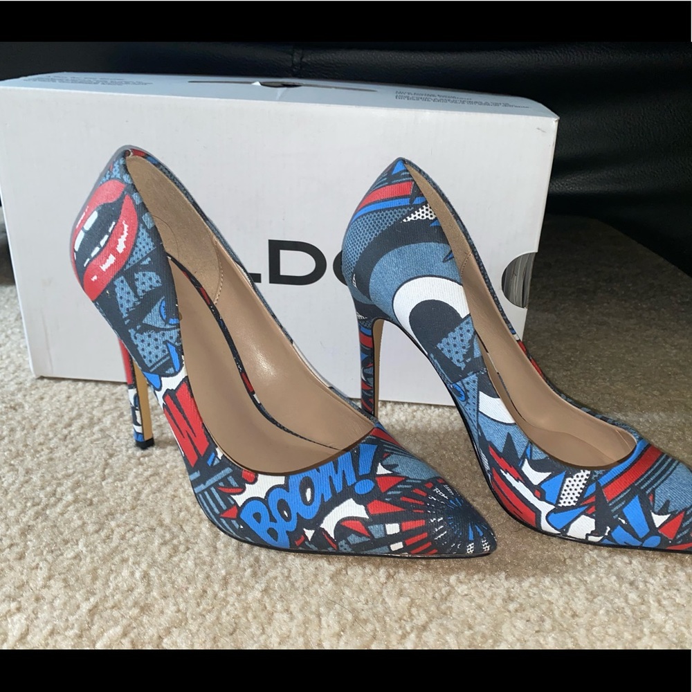 ALDO funky stilettos! Red, White and Blue